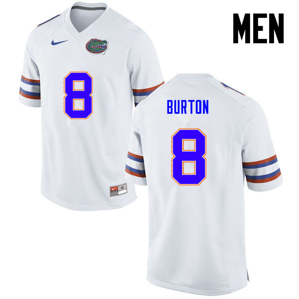 Men Florida Gators #8 Trey Burton College Football Jerseys-White - Click Image to Close